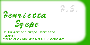 henrietta szepe business card