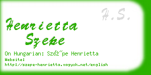 henrietta szepe business card